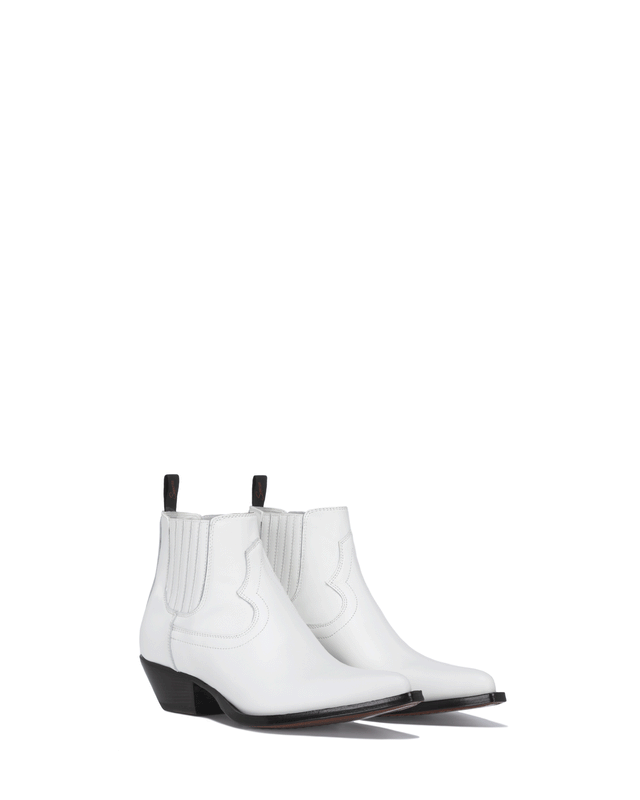 HIDALGO Men's Ankle Boots in White Calf_Side_01